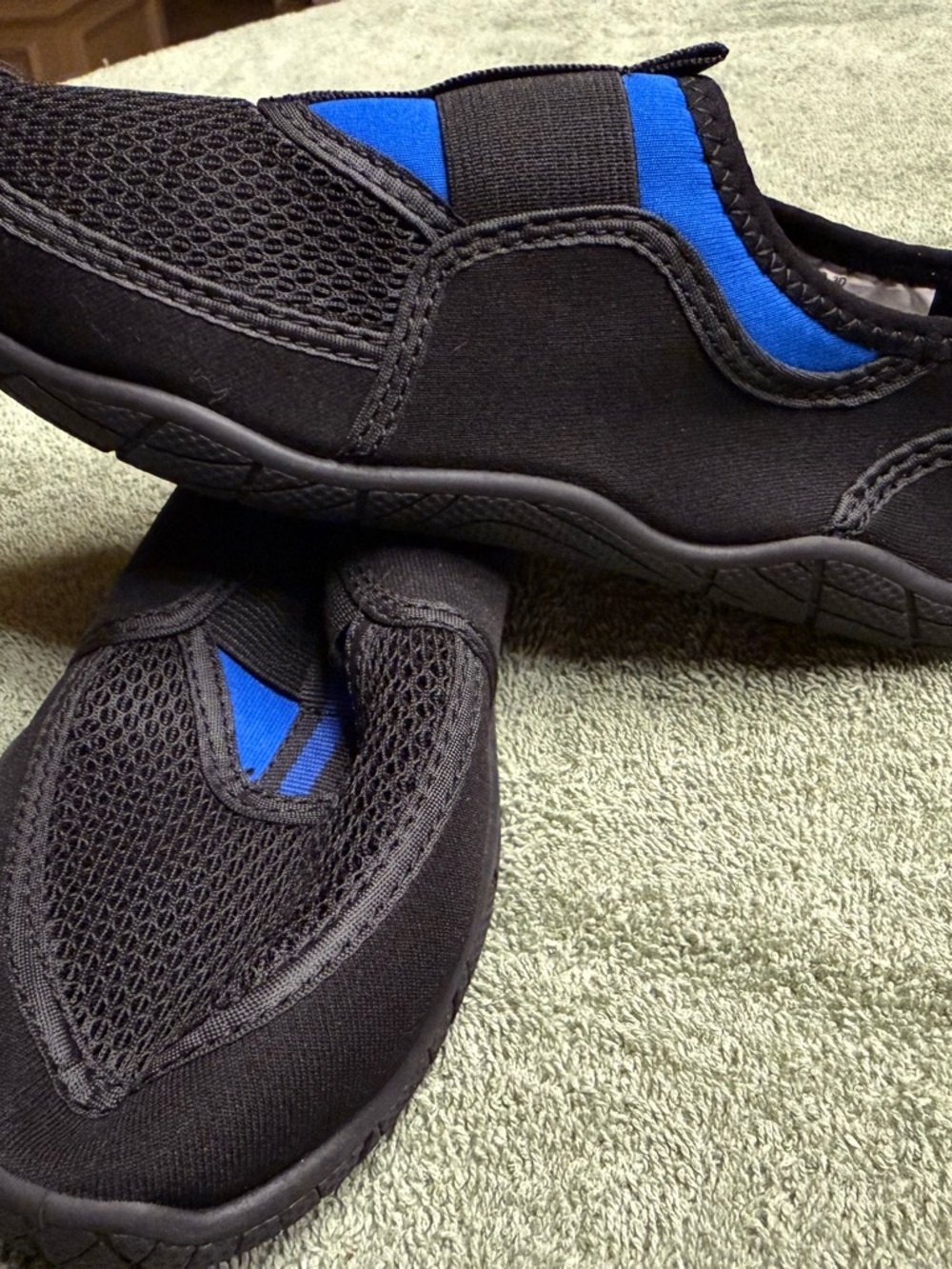 Black and Blue Slip-On Water Shoes